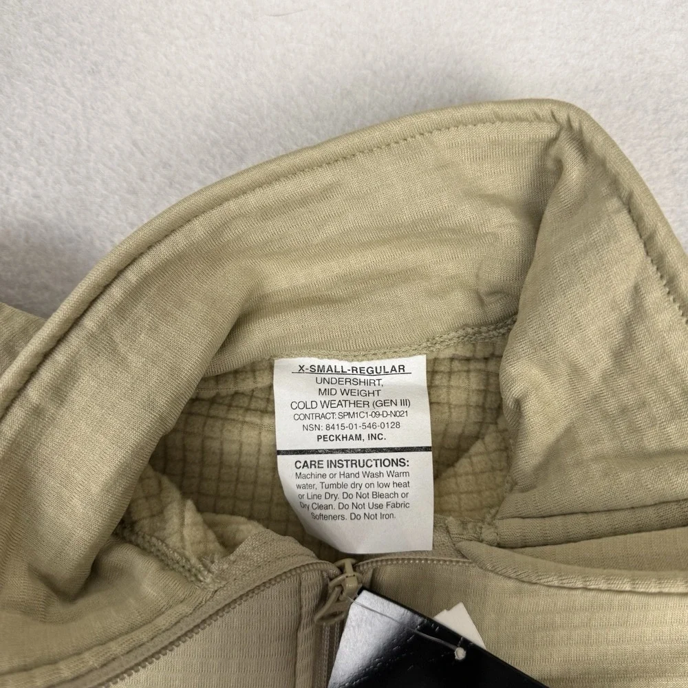 New Gen III Level 2‎ ECWCS Peckham Grid Fleece 1/4 Zip Undershirt XS-Regular Tan